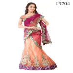 Viva N Diva Orange & Pink Colored Net Lehenga