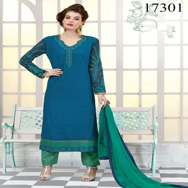 Viva N Diva Blue Colored Georgette Suit.