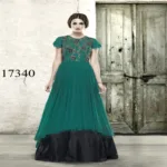 Viva N Diva Green Net Semi Stitched Gown