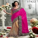 Viva N Diva Pink & Beige Colored Net & Georgette Saree