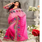 Viva N Diva Pink Colored Crepe Saree