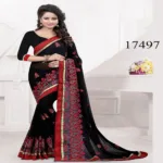 Viva N Diva Black Colored Georgette Saree