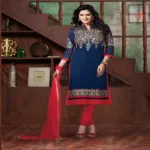 Viva N Diva Blue Colored Bhagalpuri Suit.