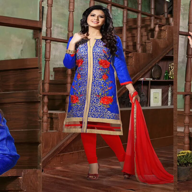 Viva N Diva Blue Colored Bhagalpuri Suit
