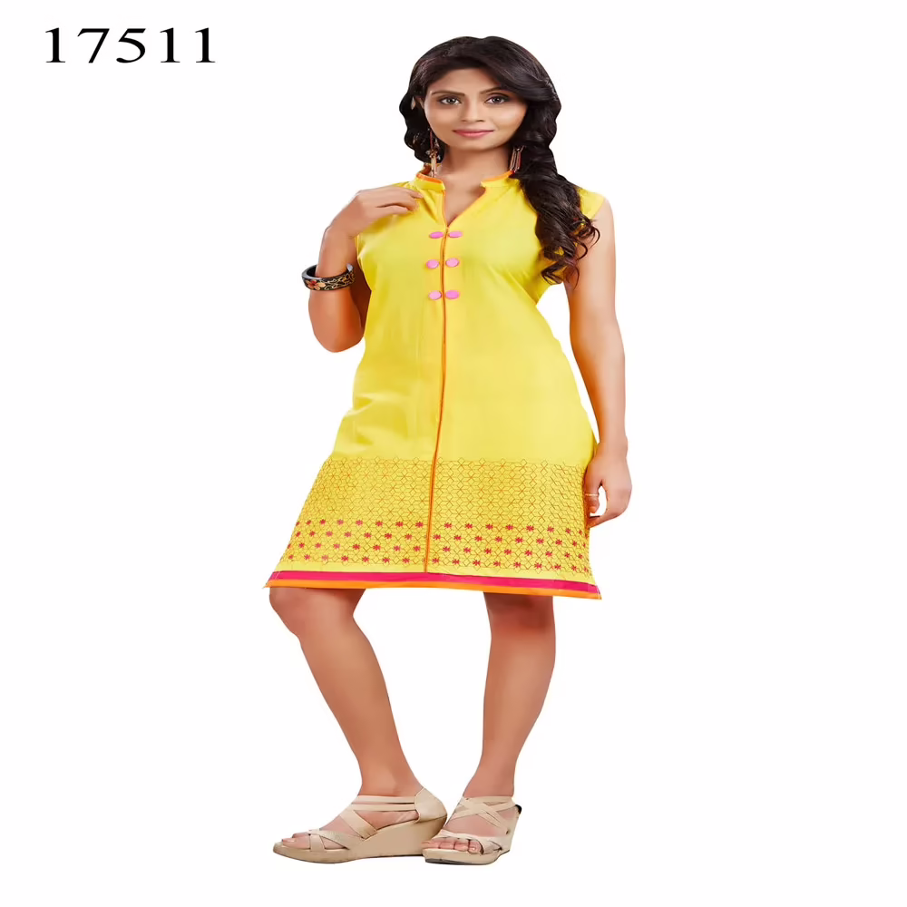 Viva N Diva Yellow Colored Pure Cotton Kurti.