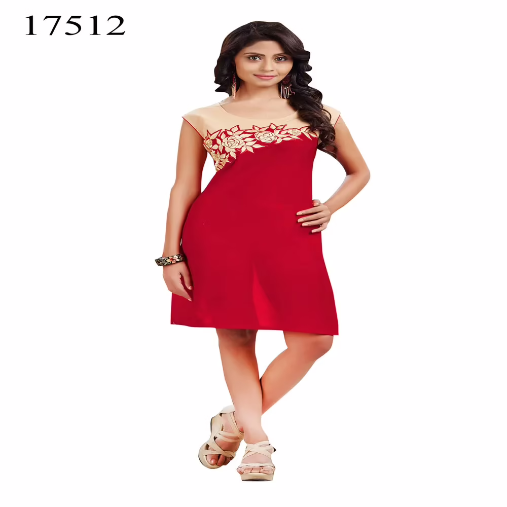 Viva N Diva Red Colored Pure Cotton Kurti.