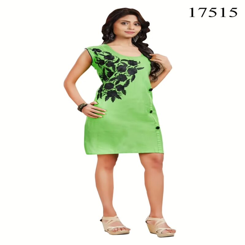 Viva N Diva Green Colored Pure Cotton Kurti.