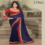 Viva N Diva Navy Blue Colored 60 Gm. Georgette Saree