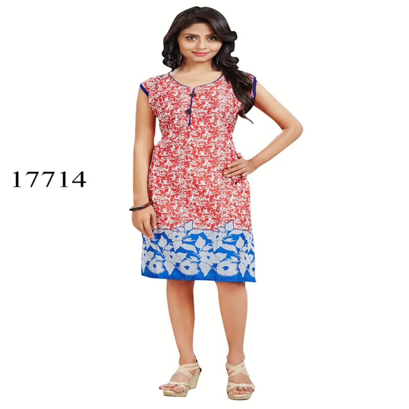 Viva N Diva Red Colored Cotton Printed Kurti