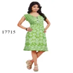 Viva N Diva Green Colored Cotton Printed Kurti