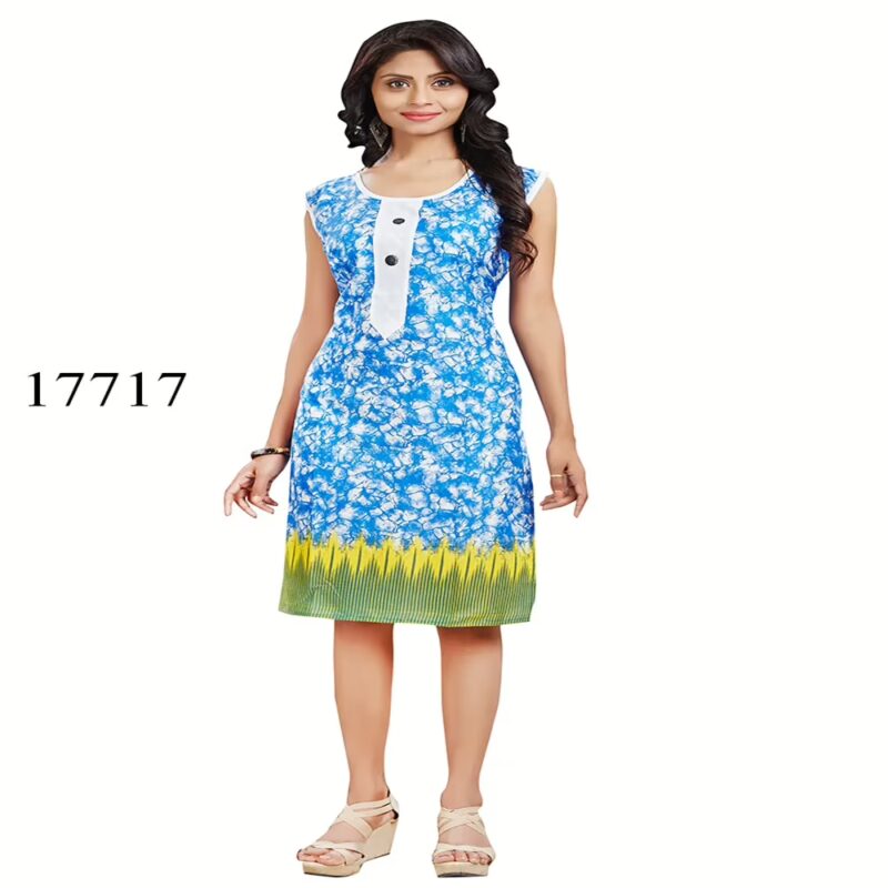 Viva N Diva Blue Colored Cotton Printed Kurti