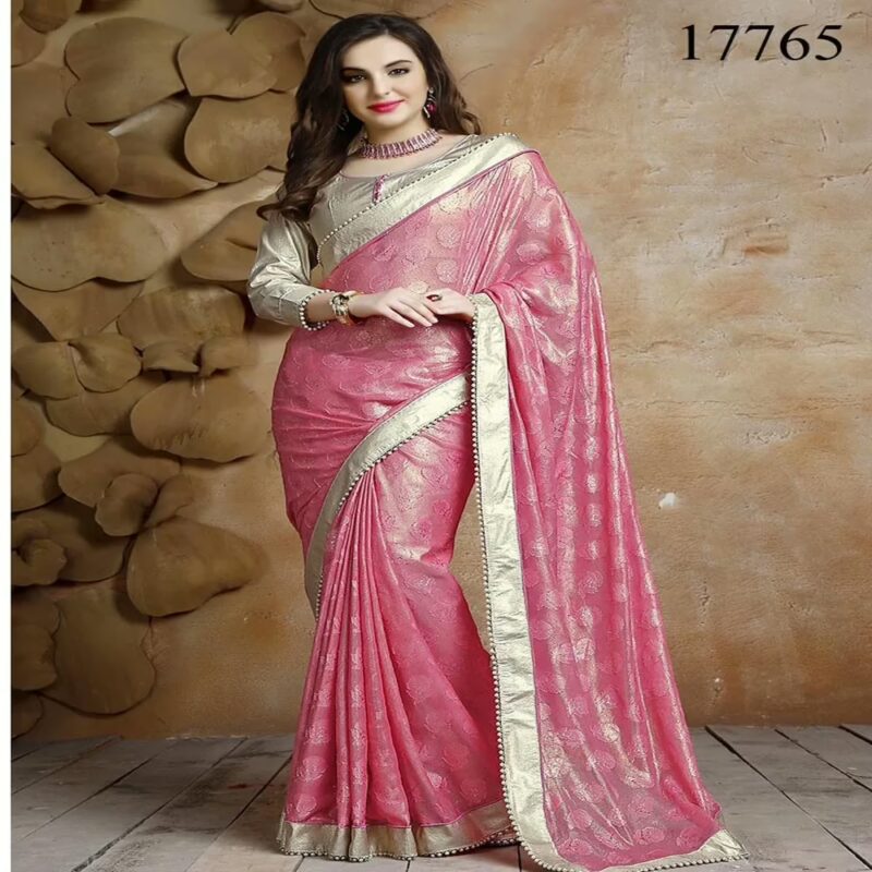 Viva N Diva Pink Colored Jacquard Saree