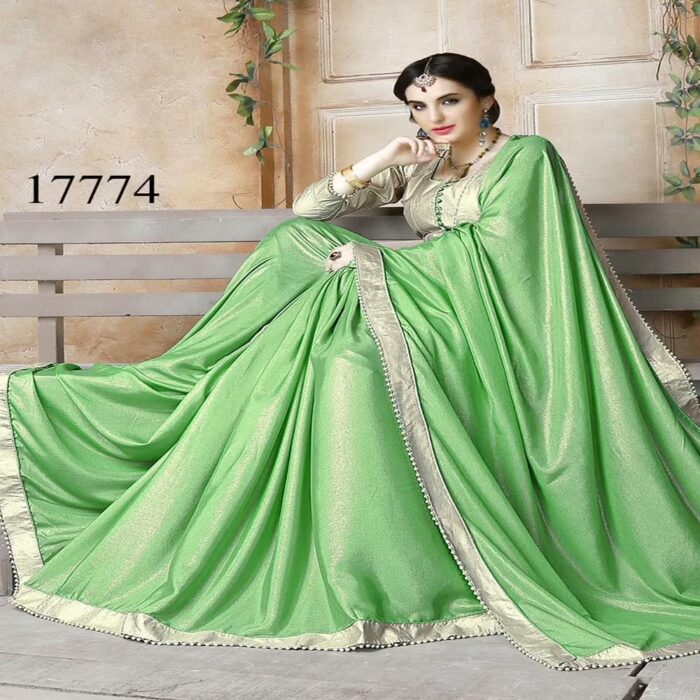 Viva N Diva Green Colored Georgette Saree.