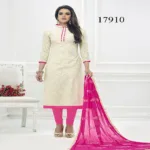 Viva N Diva Off White Colored Cotton Jacquard Suit.