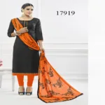 Viva N Diva Black Colored Cotton Jacquard Suit.