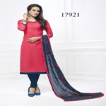 Viva N Diva Peach Colored Cotton Jacquard Suit.