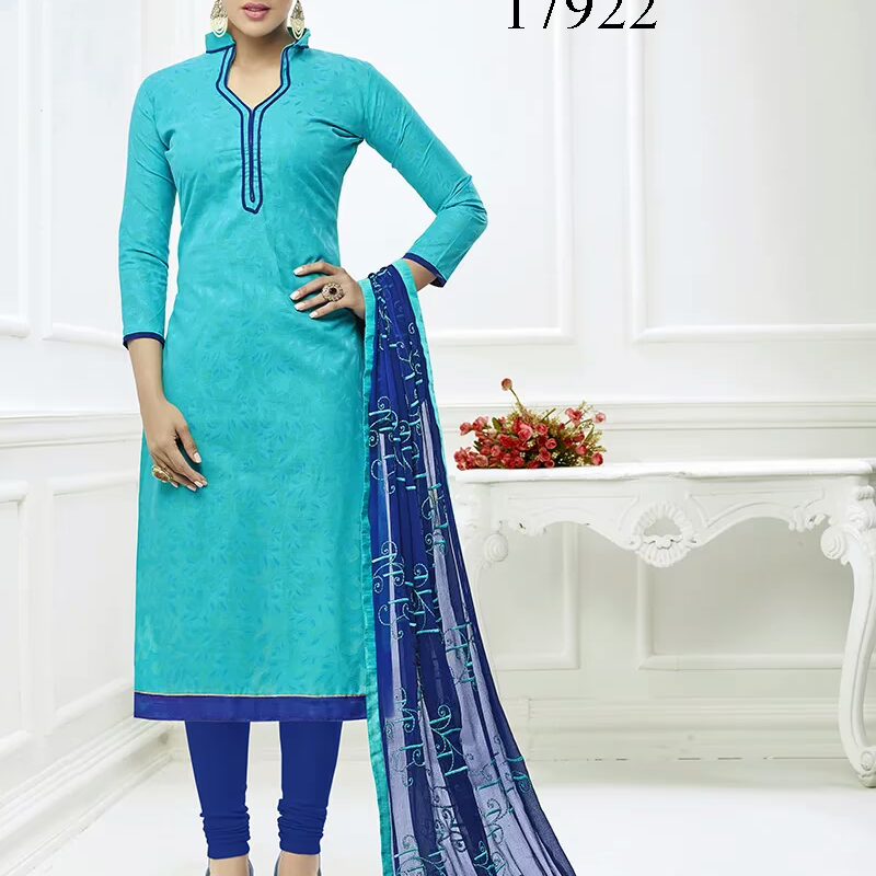 Viva N Diva Sky Blue Colored Cotton Jacquard Suit.
