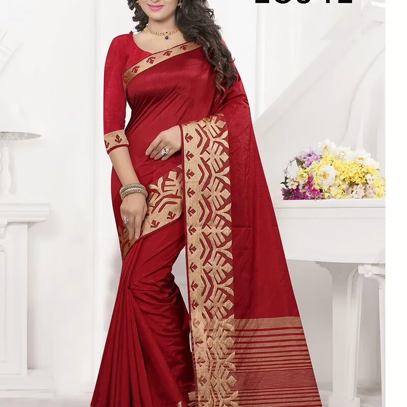 Viva N Diva Red Colored Banarasi Silk Saree.