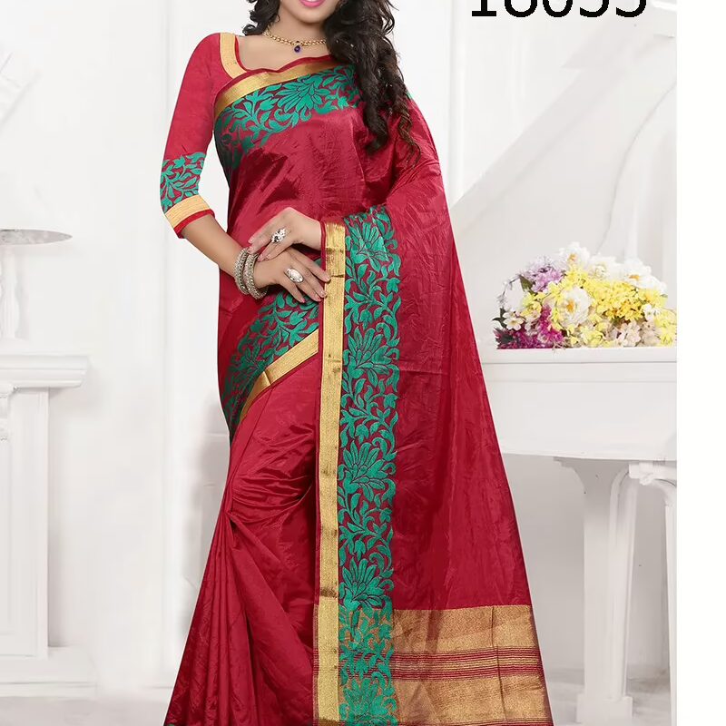 Viva N Diva Red Colored Silk Saree