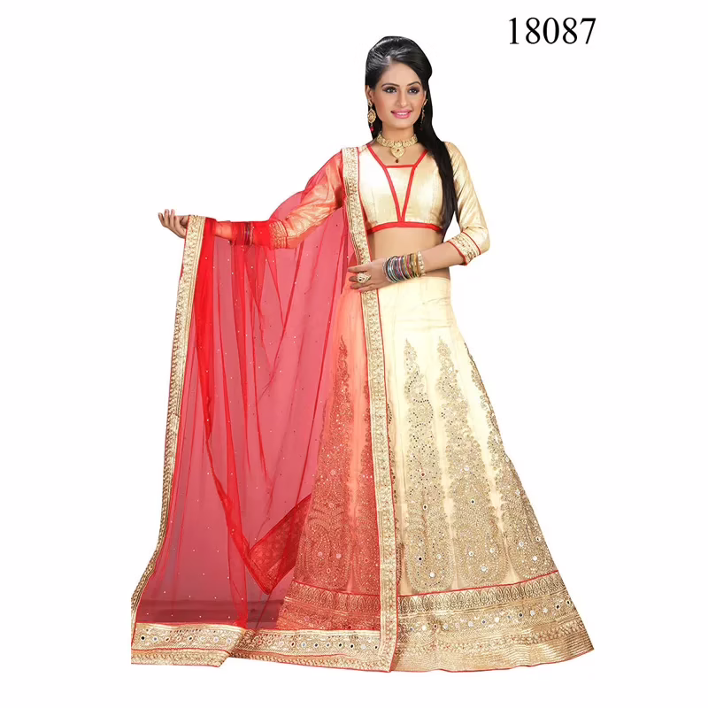 Viva & Diva Cream Colored Net Lehenga