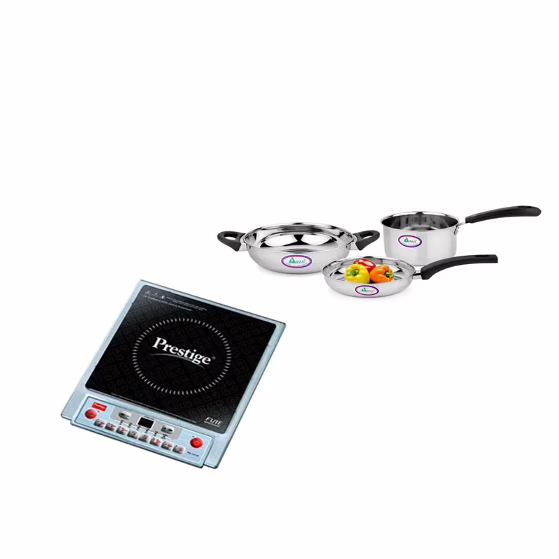 Prestige Pic 1.0 V2 Induction Cookers and Induction Friendly Cookware 3 pcs Set - Image 2