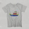 Kids Round Neck T-Shirt - Boat - Grey - Image 2