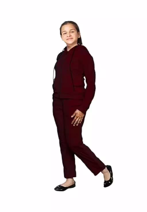 Maroon Girls 2 Pcs Sweatsuit and Sweatpant Set - Image 2