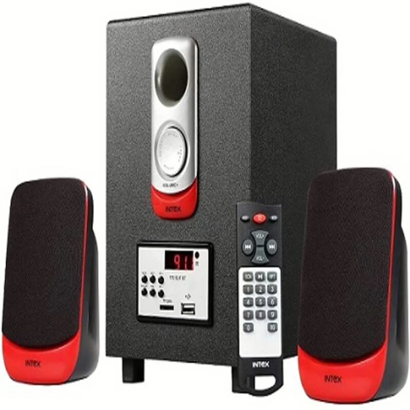 Intex IT-170 SUF Desktop Speaker 2.1 /COMputer Speakers - Black And Red