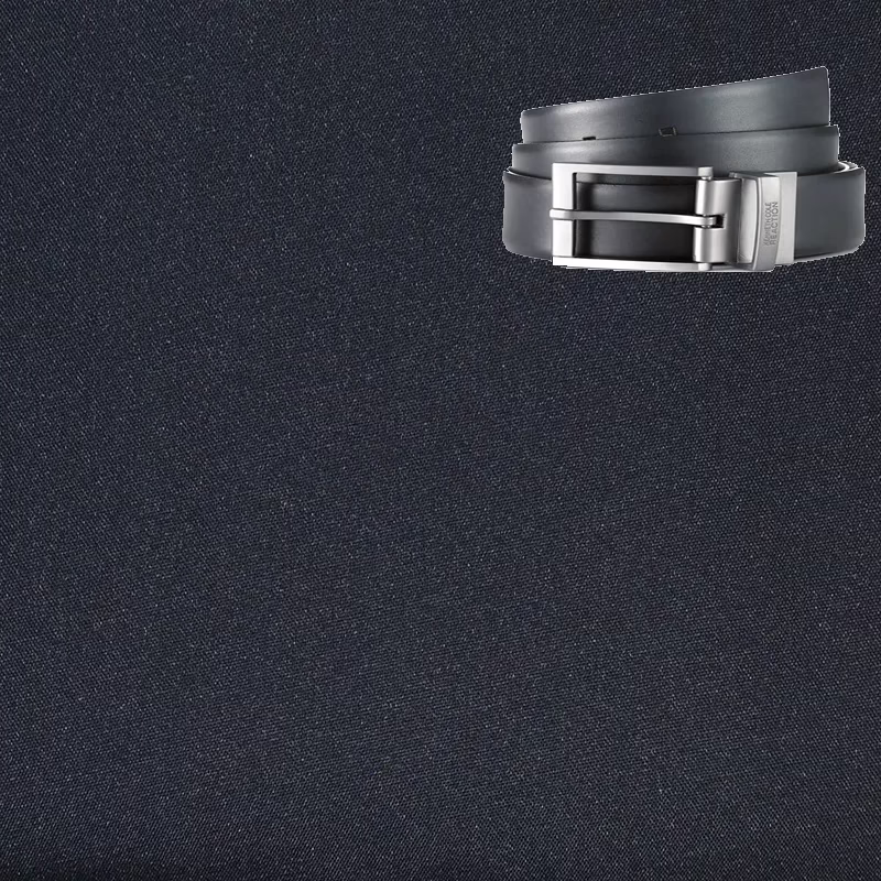 Raymond Men Poly Blended Trouser Fabric_Black Free Belt