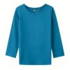 Blue Round Neck Kids Cotton Full Sleeve Tshirt - Image 2