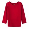 Red Round Neck Kids Cotton Full Sleeve Tshirt - Image 2