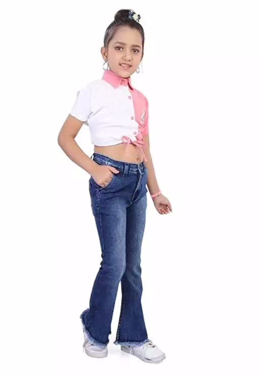 Classic Blue Denim Jeans for Girls Kids Jeans