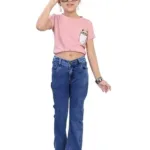 Stylish Blue Kids Bell Bottom Denim Jeans