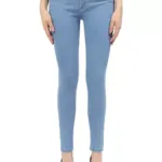 Girls Skinny Fit Mid Waist 2 Button Denim Jeans