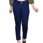 Blue Skinny Fit Mid Waist 2 Button Denim Jeans