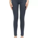 Grey Skinny Fit Mid Waist 2 Button Denim Jeans