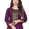 Aagyeyi Petite Purple Three Quarter Sleeves Kurtis - Image 2
