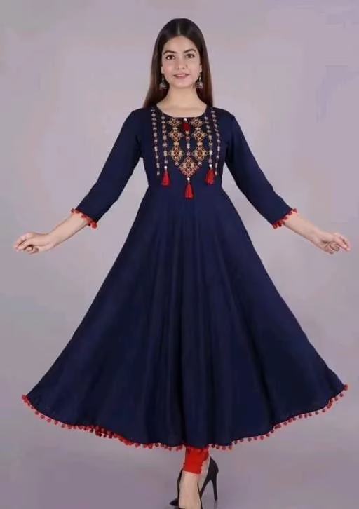 Alisha Fashionable Blue Embroidered Kurtis
