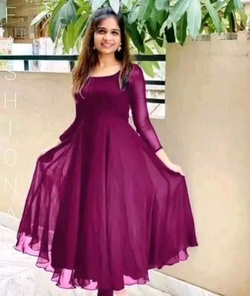 Aishani Voguish Georgette Purple Kurtis