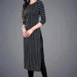 Aagyeyi Graceful Black Striped Kurtis