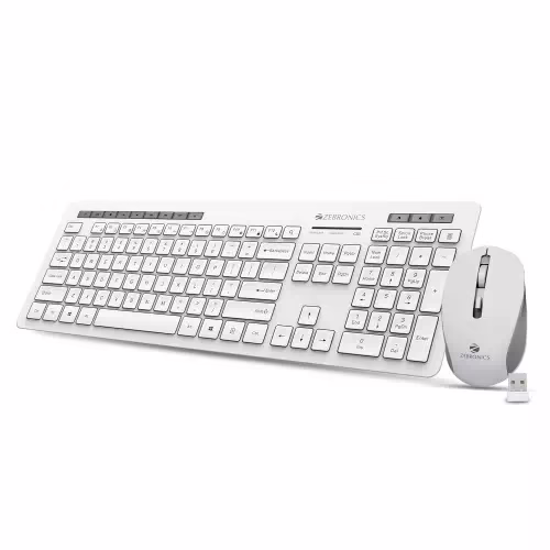 ZEBRONICS Zeb-Companion 500 and Mouse Combo Wireless Desktop Keyboard??(White, Grey)