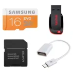 Samsung EVO Class 10 16 GB Memory Card with 16 GB Pendrive, OTG Cable and Sim Adapter