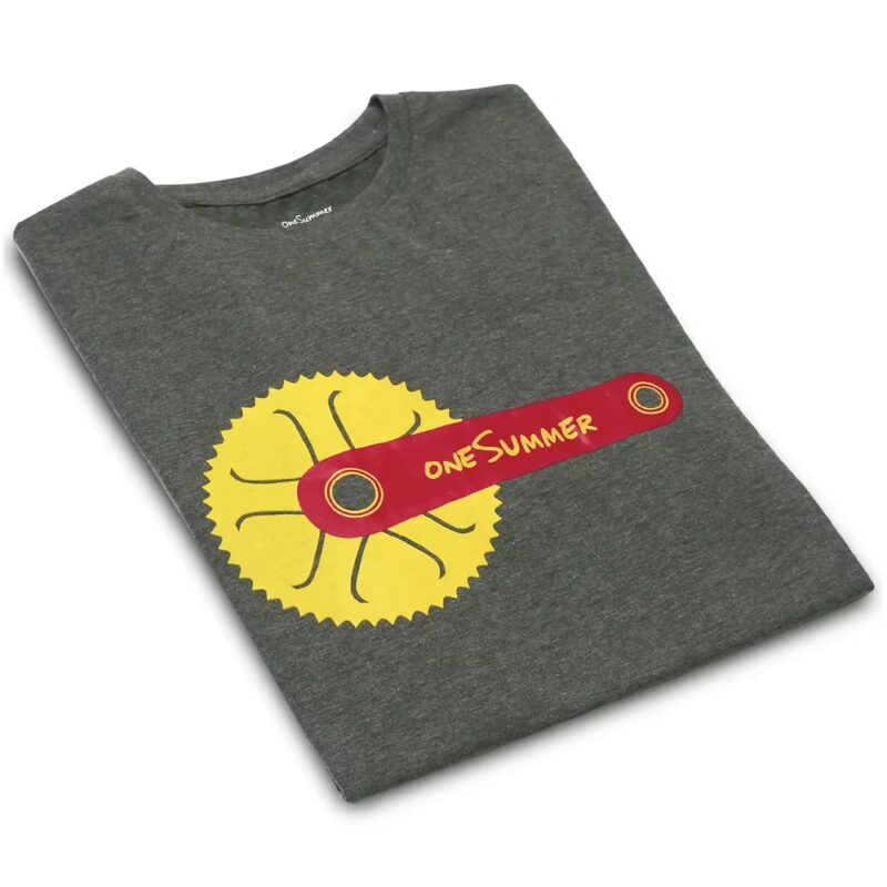 Men's Round Neck T-Shirt - Cycle - Grey