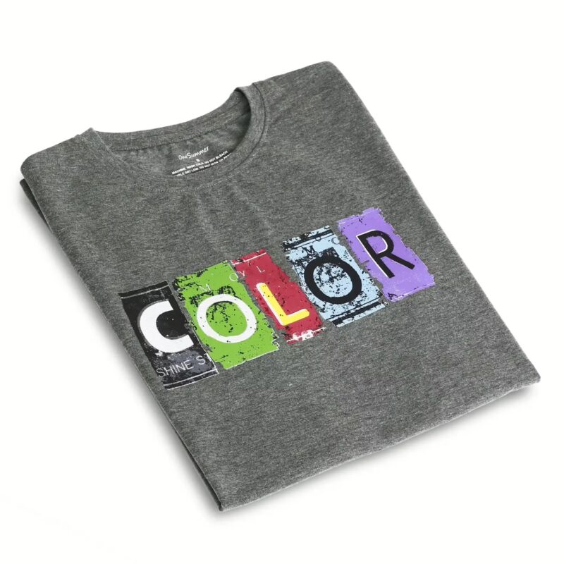 Men's Round Neck T-Shirt - Color - Grey