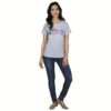 Women's Round Neck T-Shirt - Color - Grey - Image 3