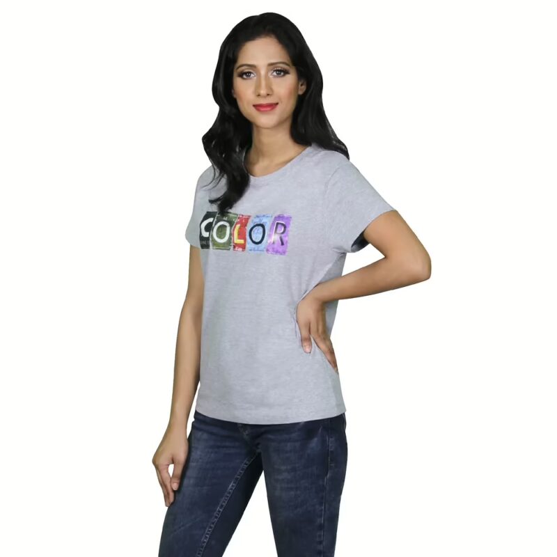 Women's Round Neck T-Shirt - Color - Grey