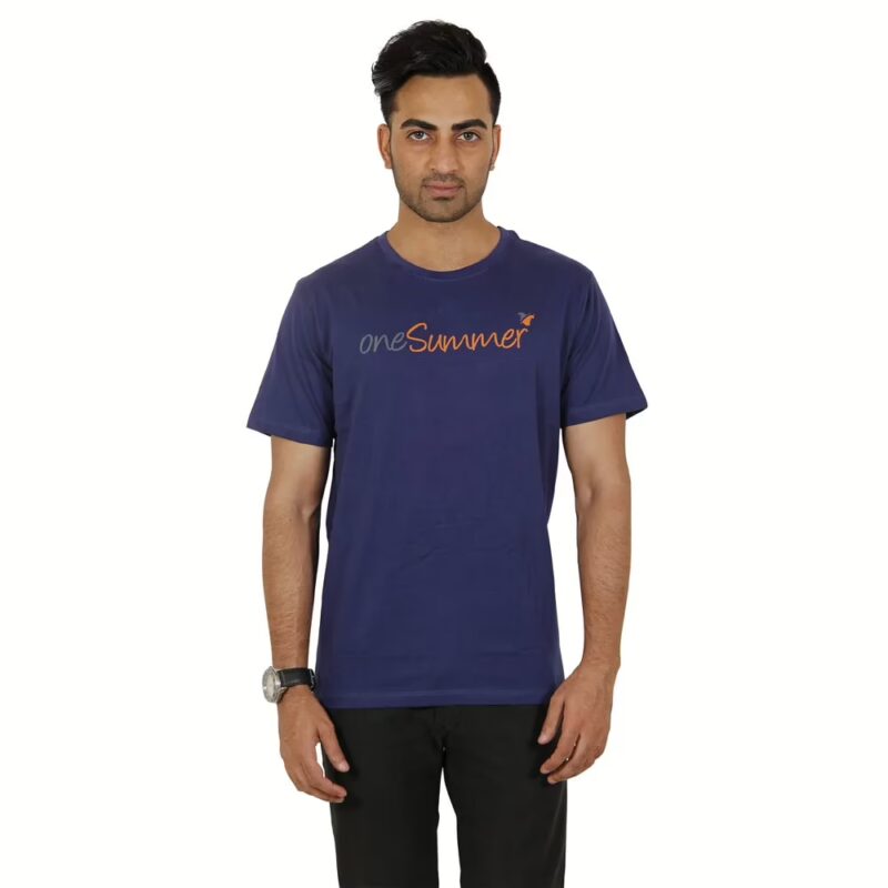 Men's Round Neck T-Shirt - oneSummer - Blue