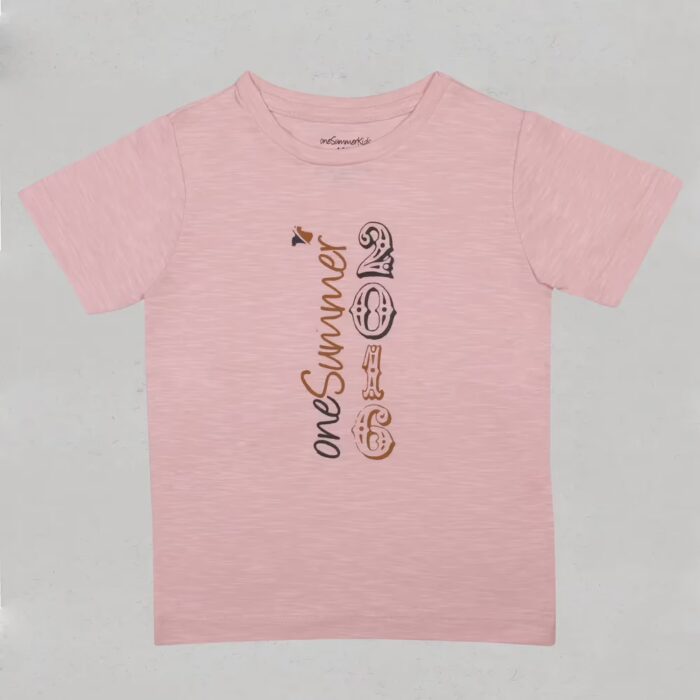 Kids Round Neck T-Shirt - oneSummer 2016 - Pink