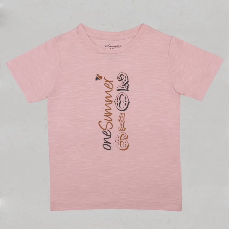 Kids Round Neck T-Shirt - oneSummer 2016 - Pink