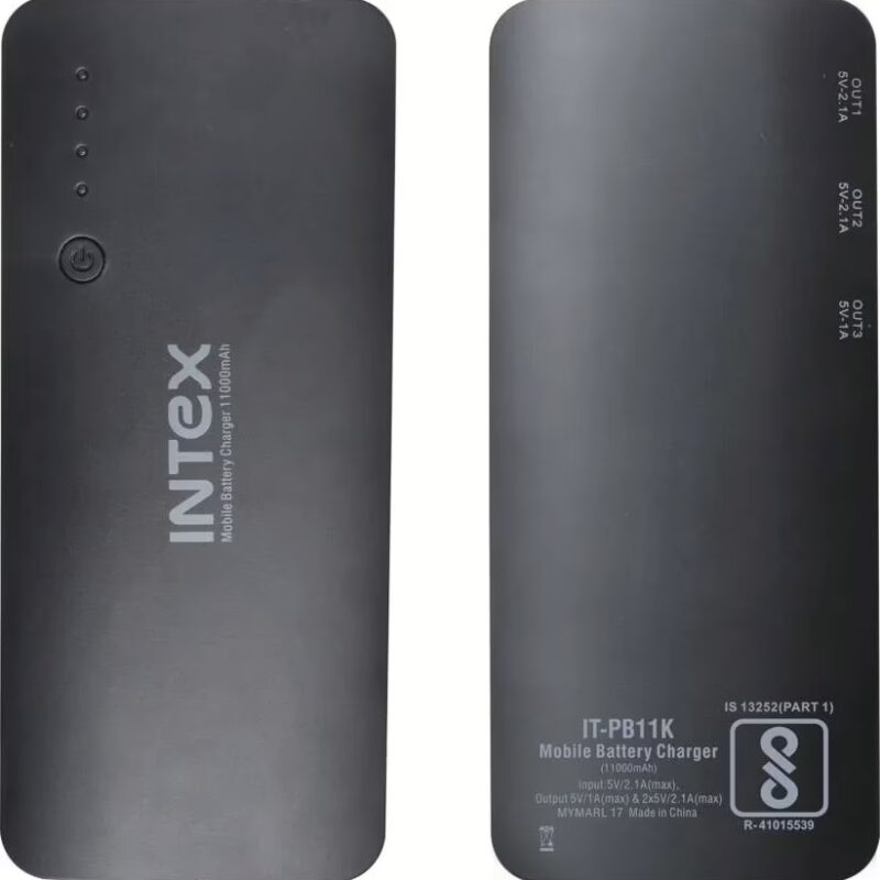 Intex IT-PB11K 11000 mAh Power Bank - Black - for iOS and Android Devices